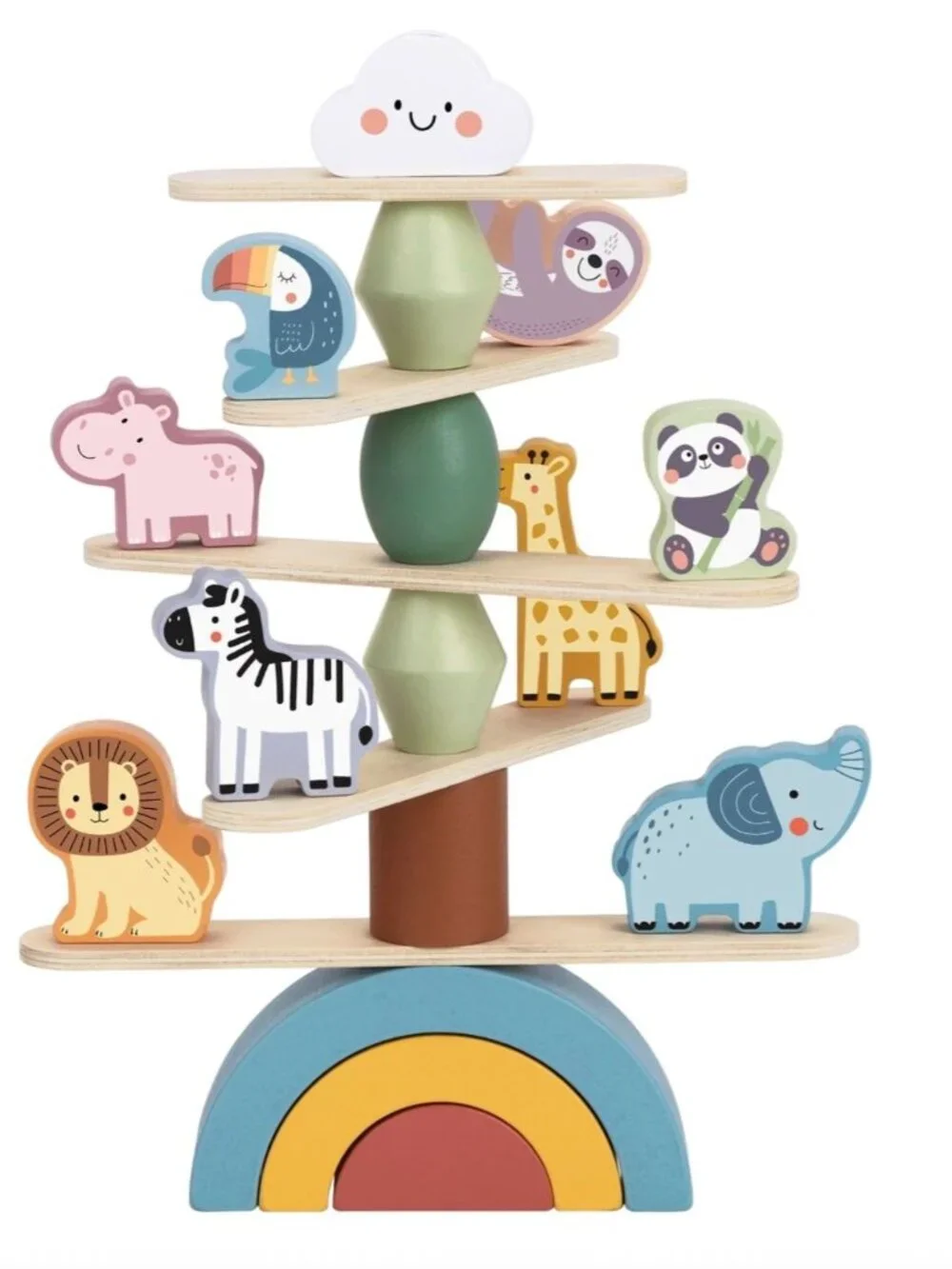 NEW Montessori Wooden Animal Stacking Balance Toy Educational Toddler Gift